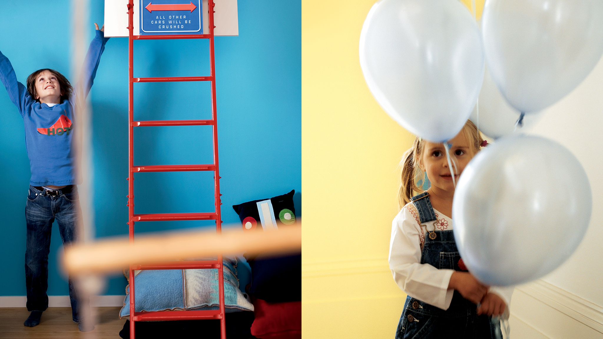 Create a happy children’s bedroom Теплый оттенок, скажем, солнечный желтый, будет поднимать настроение ребенка.